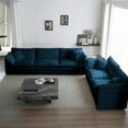 thumbnail image 2 of Modern 2+3 Seater In Blue Chenille - Space-saving Design Construction For Durability, 2 of 6