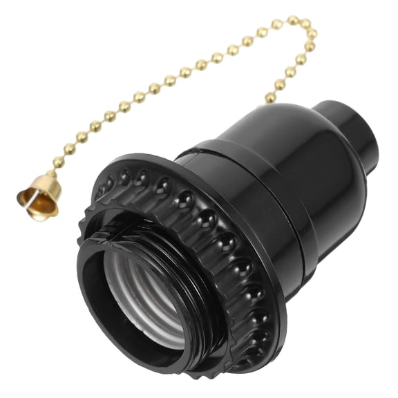 BESTONZON E27 Pull Chain Lamp Socket Black Plastic Lampholder for Easy Installation in Lamps