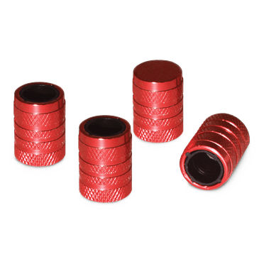 Slime Barrel Tire Valve Caps Ruby Red, Anodized Aluminum - 20338w