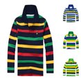 thumbnail image 4 of 2PCS Boys Polo Shirts Size 18 Long Sleeve Striped Shirt Cotton T-Shirts Kids Collared Rugby Polo Blouse Teen Button Closure Uniform Pique Polos, 4 of 4