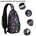 thumbnail image 2 of Sling Backpack,Mystical Halloween Pattern Crossbody Bag with Water Bottle Holder,Waterproof Sling Bag for Men/Women with Chest Phone Holder for Hiking,Travel, 2 of 6