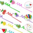 thumbnail image 3 of Fruit Straws DFCROMI con purpurina, 24 obsequios para fiestas infantiles y 2 cepillos, 3 of 7
