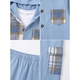 thumbnail image 5 of PureChapter Boys Clothing Sets Plaid Color Block Hooded Button Jacket & Jogger Pants 2-Piece Casual Outfits for Kids 7-15 Years, 5 of 6