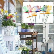 10PCS Dragonfly Stakes Outdoor Yard Planter Flower Pot Bed Garden Decor Yard Art