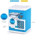 thumbnail image 3 of ATM Piggy Bank for Boys Girls, Mini ATM Coin Bank Money Saving Box with Password, Kids Safe Money Jar for Adults with Auto Grab Bill Slot, Great Gift Toy Bank for Kids(Blue White), 3 of 4