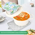 thumbnail image 3 of Yayeee Pot Holders Kitchen Heat Resistant with Pocket 7"x9.8" Cotton Oven Cooking Hot Pads, Blue Floral, 3 of 7