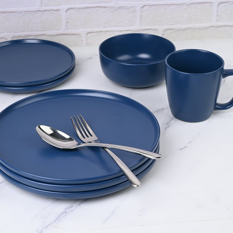Mainstays Alessandra Blue Stoneware Dinner Plate - Walmart.com