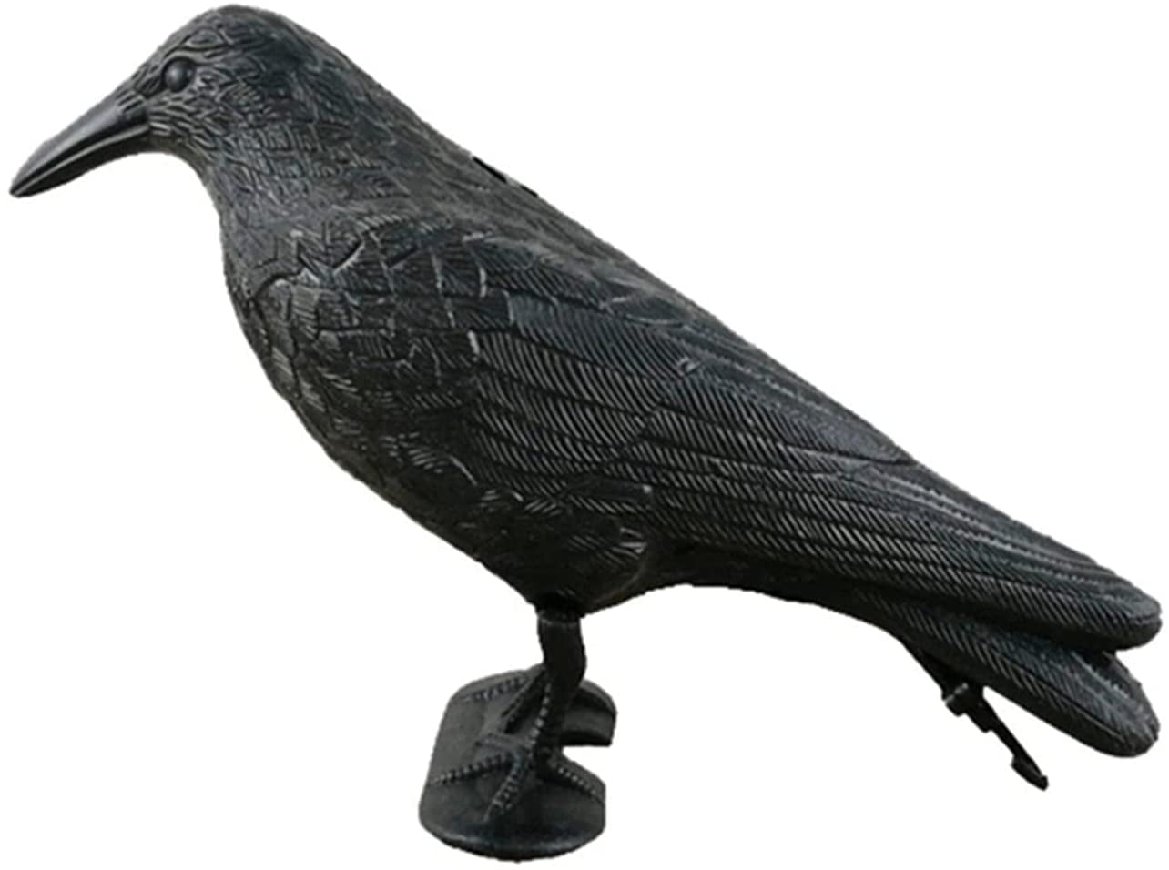 Lifelike Black Crow Decoying Bird Figurine Statue Flying Crow Halloween Deco 