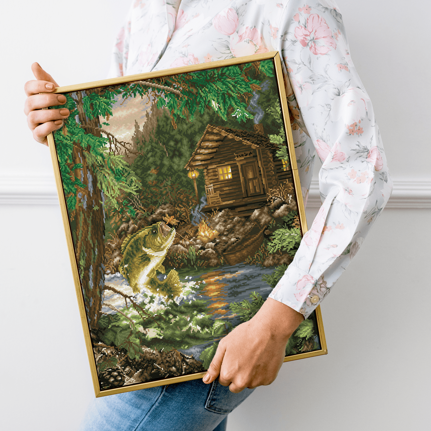 Diamond Dotz Gone Fishing Diamond Painting Kits for Adults - Diamond Art Kits a Relaxing Creative Craft Kit with Dotz Gems 28x22