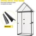thumbnail image 3 of Aivituvin Store Weather-Resistant Metal Frame Storage Shed with Adjustable Shelves, Off-White, 3 of 6