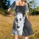 thumbnail image 3 of Fan art de la novia de Frankenstein inspirado en Elsa Lanchester basado en mi vestido original de manga corta con ilustración de grafito dibujado a mano, 3 of 6