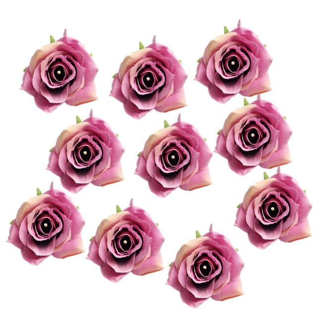 10 piezas 5,5 cm rosas artificial cabezas botón de flor decoración de la habitación de , púrpura Yotijar Cabeza de flor