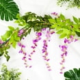 thumbnail image 5 of Wisteria Artificial Flowers Garland, 4 Pcs Total 28.8ft Artificial Wisteria Vine Silk Hanging Flower for Home Garden Outdoor Ceremony Wedding Arch Floral Decor (Light Purple), 5 of 5