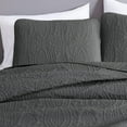thumbnail image 3 of Chezmoi Collection Austin Queen Oversized Bedspread Set, 3-Piece Lightweight Microfiber Quilted Coverlet for All Seasons, Charcoal, 3 of 9