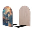 thumbnail image 2 of Naloa Forest Lake White Horse 2 Pcs Bookend Large Capacity Office Book Ends for Home Office Library School Study Decoration, 2 of 8