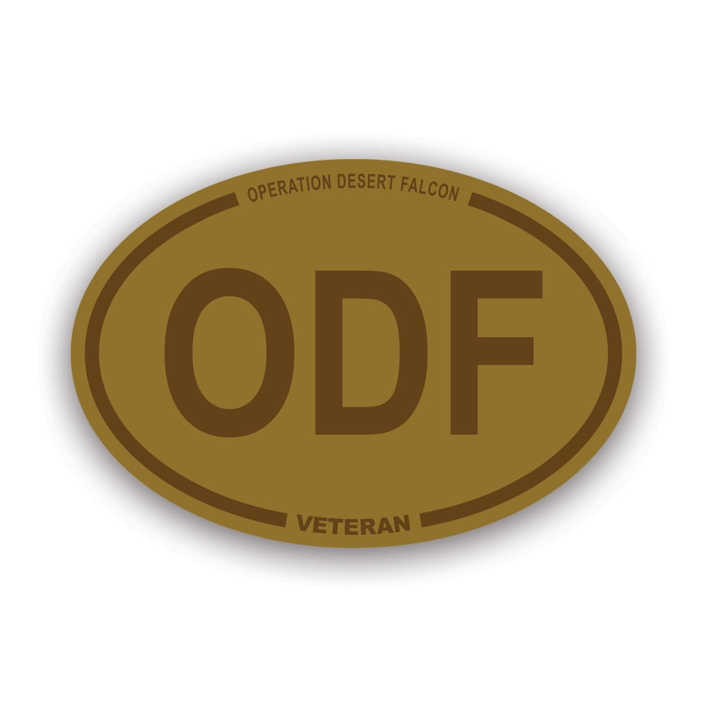 Desert Camo Operation Desert Falcon Veteran ODF Oval Sticker Decal ...