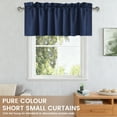 thumbnail image 4 of Dznils Rod Pocket Solid Blackout Kitchen Curtain Valance, Navy Blue, 52"W x 18"L, 2 Panel, 4 of 12