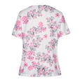 thumbnail image 4 of DYMADE Fake Two Pieces Temperament Casual Print Short Sleeve T-Shirt Top Women, 4 of 4