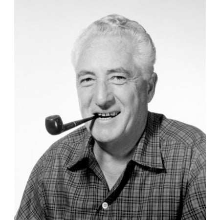 Studio portrait of man smoking pipe Canvas Art - (24 x 36)