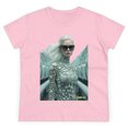 thumbnail image 2 of Women's Midweight Cotton T-Shirt Silver Futuristic Train Model 010, 2 of 5