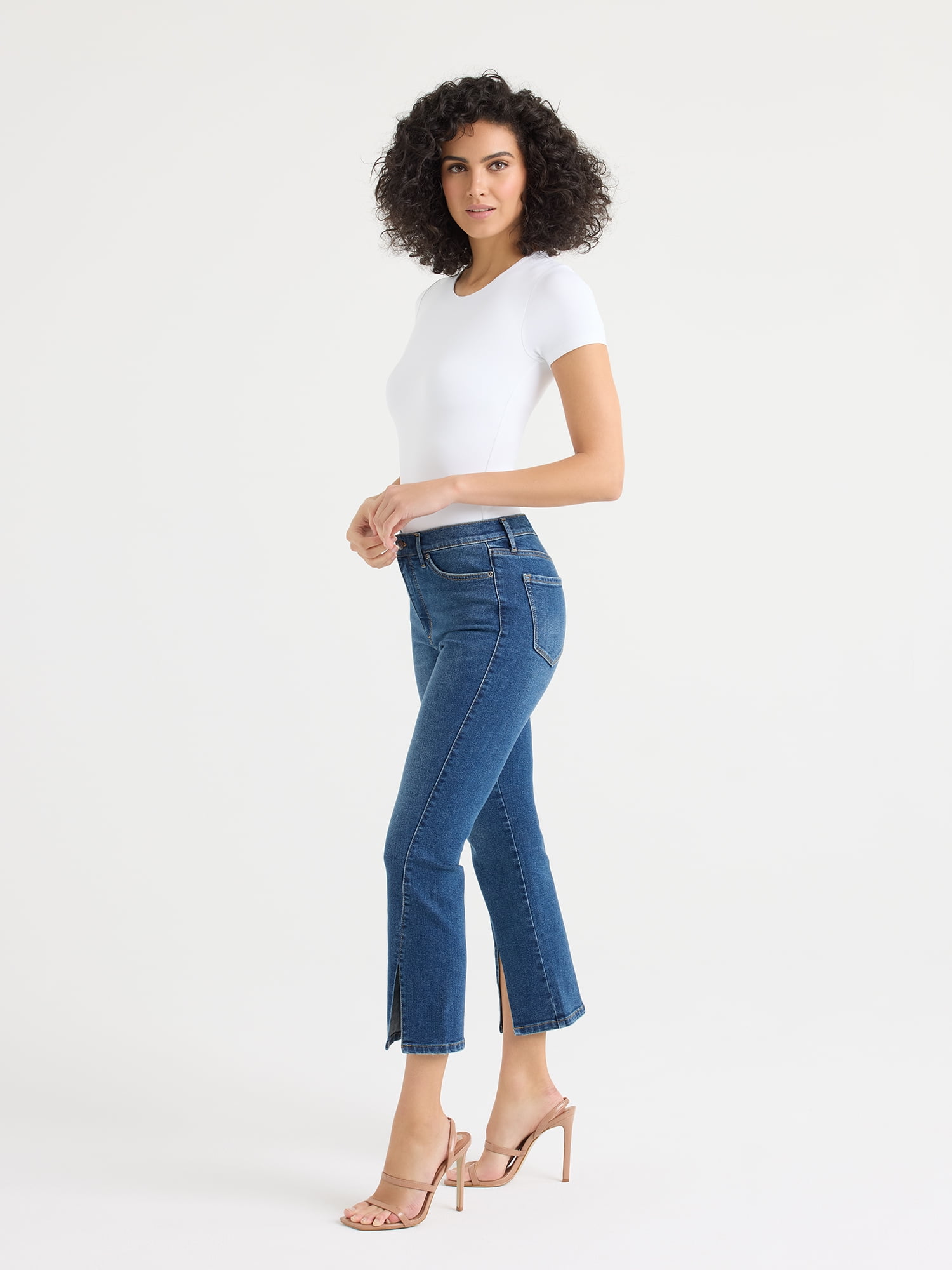 Sofia by Sofia Vergara Women's Mid Rise Crop Slim Leg Jeans, 26" Inseam, Sizes 0-20
