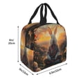 thumbnail image 2 of Picia Flower Meditating Rabbit Printed Lunch box Lunch bag for Men Women Large Capacity Lunchbox Reusable Lunch Bags Insulated Lunch Bag Lunch Box Cooler, 2 of 6