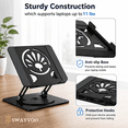 thumbnail image 2 of Swayvoo Laptop Stand for Desk, Adjustable Height Ergonomic Computer Riser, 360° Rotating Aluminum Notebook Holder, Fits 10-16" MacBook Dell HP Lenovo, Black, 2 of 7