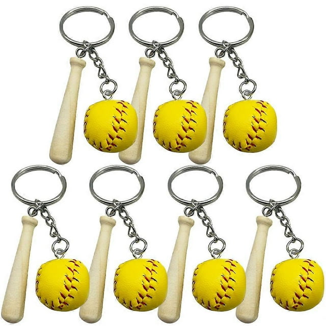 PU Material Baseball Keychains Luggage Tags Sports Enthusiasts 7Pcs