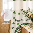 thumbnail image 3 of No Hook Shower Curtain, St Patrick's Day Shower Curtains for Bathroom with See Through Top Window, Spring Lucky Shamrock Rainbow Beige Waterproof & Washable Bath Curtain Narrow 54"x78", 3 of 9