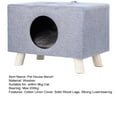 thumbnail image 5 of StarBay Pet Bed Cat Cave Cat Nest Wood Pet House Cat Cave with Mat Cube House for Cats and Small Dogs, Cotton Linen Cover, Solid Wood Legs, 5 of 9