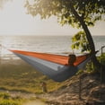 thumbnail image 4 of NEH Hammock, Portable 2 Person Camping Hammock, Portable Hammock for Two with Carabiners and Pre-Attached Bag, Two Person Hammock Camping Fun, Great Camping Accessories (Grey & Orange), 4 of 5
