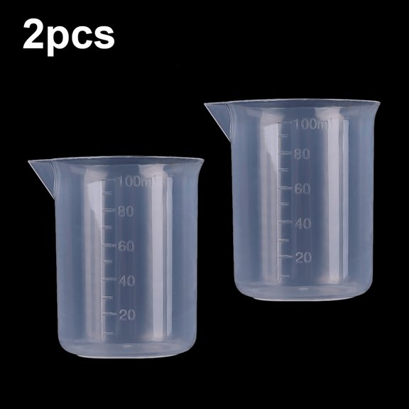 1/2/3pcs 100ml Test Measuring Cups Plastic Lab Beaker Graduated Mug Beaker Kitchen Tools Laboratory Volumetric Measuring Cups