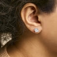 thumbnail image 5 of Haus of Brilliance 14K White Gold 2.0 Cttw Womens Princess Cut Lab-Grown Diamond Solitaire Stud Screw On Back 4-Prong Earrings (F-G Color, VS2-SI1 Clarity), 5 of 6
