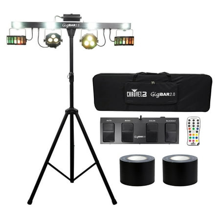 - Chauvet GigBar 2.0 DMX LED 4-In-1 Light FX Bar Tripod+Footswitch+Remote+Bag+Tape