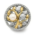 thumbnail image 3 of 925 Sterling Silver Reflections Gold-tone FWC Pearl & CZs Leaves Bead; for Adults and Teens; for Women and Men, 3 of 3