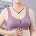 thumbnail image 4 of WTOBBY Women's Sleep Bra - Wire-Free Vest Style with Front Buckle Closure for Soft Gathering Support, Perfect for Nighttime and Lounging Comfort Underwear,Purple 42, 4 of 4