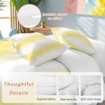 thumbnail image 3 of Lemon Yellow White Bedding 3 Piece Duvet Cover Set Twin Size, Gradient Vertical Stripes Geometric Soft Microfiber Comforter Cover with Zipper Closure & Pillowcases, FadeResistant Quilt Cover, 3 of 9