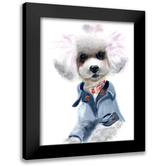Shefranov, Olga 20x24 Black Modern Framed Museum Art Print Titled - Dog Wearing Clothes