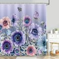thumbnail image 2 of Purple Shower Curtain for Bathroom, Luxury Aesthetic Heavy Duty Purple Bathroom Shower Curtains Elegant Floral Shower Curtain Set,72x72 Inch, 2 of 6