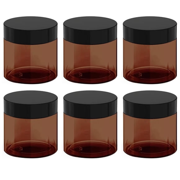 Tarros cosméticos BallHull de plástico ámbar, 350 ml, a prueba de fugas, 6 unidades