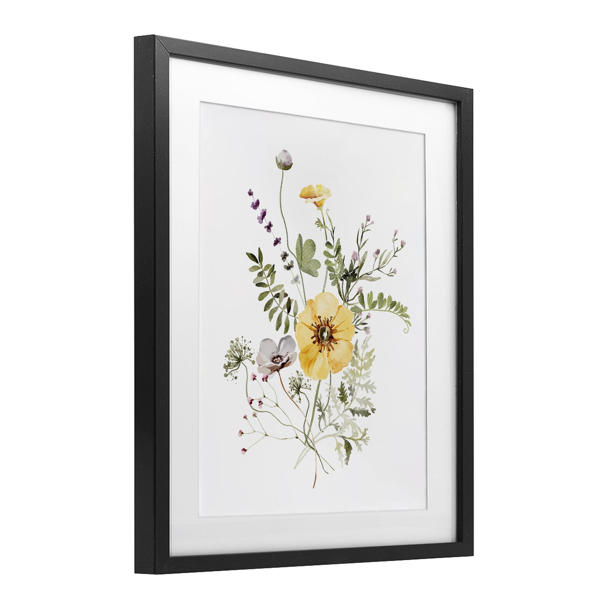Gardening Herb Blooms Black Framed Print Under Glass, design by Lettered and Lined