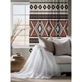 thumbnail image 4 of Sheer Curtains 63 Inch Length, Beige Boho Semi Sheer Curtains Light Filtering Window Treatment, Vintage Ethnic Tribe Retro Abstract Art Privacy Voile Drapes for Living Room Bedroom 52x63 Inch, 4 of 7
