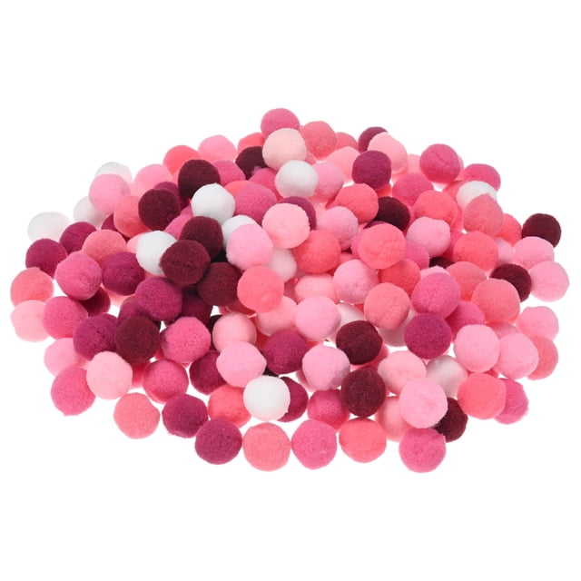 Uxcell Paquete de 200 Pompones para Manualidades, 0.79" (20mm) Serie Rojo Rosa Suave y Esponjoso Pompones Multicolores