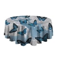 thumbnail image 5 of Lightblue Butterfly Sparkle Pattern Round Tablecloth 60"x60",Wrinkle Wipeable Table Cloth for Kitchen Dining Room Picnic Patio Party, 5 of 6