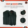 thumbnail image 4 of Daniel Smart Men's leather vest Cowhide Motorcycle Leather Vest with Plain sides Design, 4 of 7
