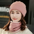 thumbnail image 4 of Luxalzxs Womens Winter Warm Elastic Soft Ear Protection Knitted Scarf Hat Set Fleece Lined Neck Warmer Beanie Hat Set, 4 of 4