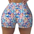 thumbnail image 2 of Fotbe Cartoon colorful cute cat Shorts Sin Costuras – Shorts Deportivos de Cintura Alta para Mujer, Elásticos para Gimnasio, Yoga, Running o Ciclismo-X-Large, 2 of 8