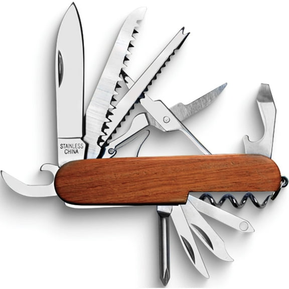 Fashion 15 Function Wooden Handle Stainless Steel Knife (3.75 X 1) Made In China gp3458