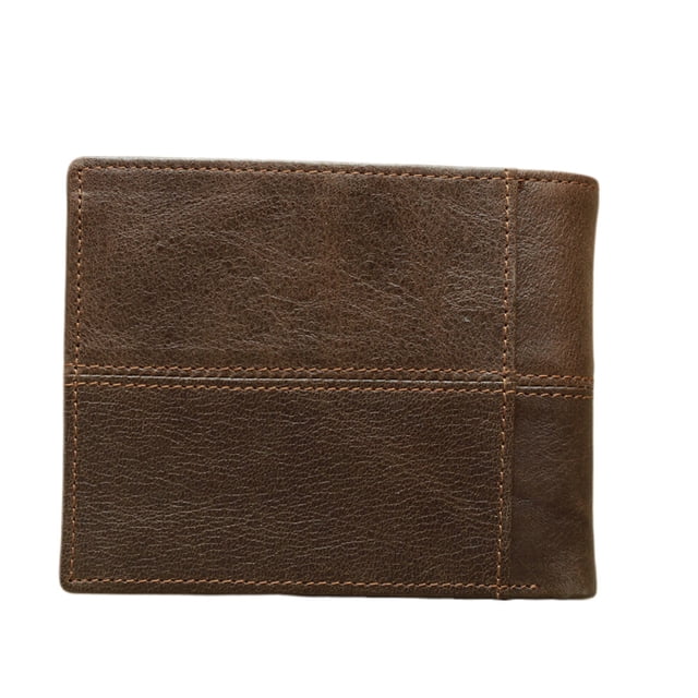 MasteelfCA Coffee Billfold Delicate RFID Blocking Wallet Multifunctional Leather Purse Retro Short Coin Purse Holder