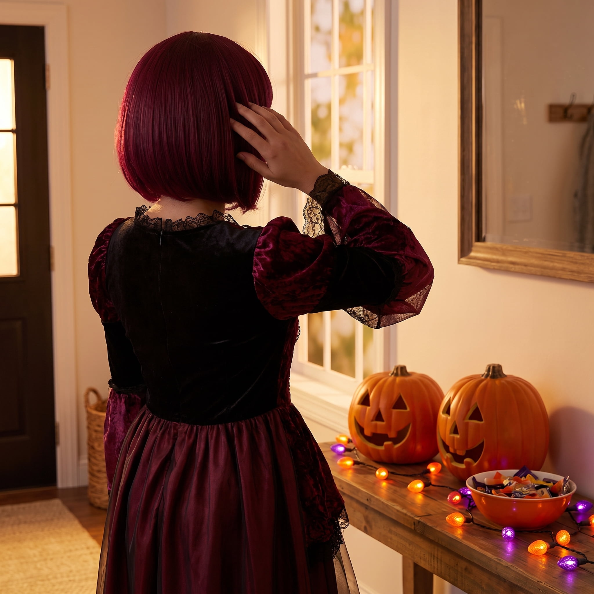 Bob Wig Costume Accessory for Adults, Auburn, Halloween by Way To Celebrate